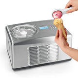 MAXXMEE Eismaschine – Edelstahl, digitale Steuerung, 1,5 l Kapazität, Kompressor für schnelles Milcheis und Fruchteis ohne Vorkühlen.