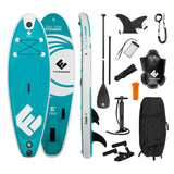 FitEngine Junior Trip SUP-Board Set (Allrounder) - 8', inkl. Pumpe, Finnen, Paddel, Action-Cam-Halterung und Zubehör.