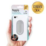 flapgrip Handyhalterung - Smartphone-Halterung - grau, multifunktional, schlank, für Selfies, Auto und Videoschauen geeignet.