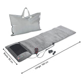 MAXXMEE Shiatsu-Massageauflage Pro mit Timer- und Auto-Off-Funktion in grau, inklusive Fernbedienung und Transporttasche.