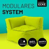 LUMALAND Sitzsack-Sofa Ecke Apfelgrün mit 340 L Volumen, modular, kombinierbar, indoor & outdoor, extrastark, pflegeleicht.