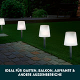EASYmaxx Solar-Leuchte Schirm - 4er Set mit LED, Solarpanel und Erdspieß, stimmungsvolle Gartenbeleuchtung ohne Kabel.
