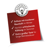 MAXXMEE Luftkühler mit Wassertank 5l bietet erfrischende Kühlung im Sommer und feuchte Luft im Winter mit großem Tank.