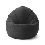 LUMALAND Sitzsack Interior Line dunkelgrau, runder Sitzkissen Indoor 300l Füllung, weich und leinenartig, 120 x 80 x 75 cm.