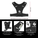FitEngine Laufweste mit Handytasche, verstellbar, mit Touch-Folie, reflektierenden Streifen und Taschen für Handy, Geld und Schlüssel.