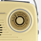 EASYmaxx Radio Retro 6V in Vanille mit analoger Frequenzanzeige und Teleskopantenne im 50er Jahre Design.
