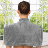 VITALmaxx Wärmekissen - Für Nacken & Rücken, grau, verteilt wohltuende Wärme mit 6 Heizstufen und Abnehmbares Bedienteil.