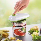 GOURMETmaxx Dosenöffner vollautomatisch weiß/limegreen öffnet Dosen mühelos kabellos und sicher ohne scharfe Kanten Designed in Germany.