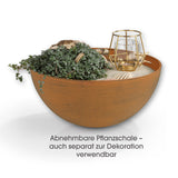 EASYmaxx LED-Dekosäule mit Planzschale Rost-Optik "Mandala" 59 cm mit abnehmbarer Pflanzschale für vielseitige Dekoration.