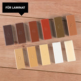 MAXXMEE Reparatur-Set Laminat & Parkett mit 11 Wachsfarben zur Ausbesserung von Holz- und Laminatflächen.