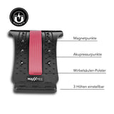 MAXXMEE Rückenbrücke - Winkel in 3 Stufen einstellbar mit Magnetpunkten, Akupressur und Wirbelsäulen-Polster schwarz/rot.