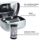 MAXXMEE Mini Gesichtsepilierer inkl. Aufbewahrungsbox schwarz/türkis, 2er-Set, kompaktes Format, handliche Haarentfernung für das Gesicht.