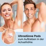Happy Pad Hygienepflaster - weiß, ultradünne Pads zum Aufkleben in der Achselhöhle für optimalen Schutz und Tragekomfort.