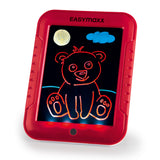 EASYmaxx Malpad Magic Glow - 20-tlg. - rot, leuchtende Maltafel mit Neonfarben und wiederverwendbarer Oberfläche für kreative Kinder.