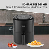 N8WERK Heißluft-Fritteuse - 3,0l mit kompaktem Design und digitalem Touch-Display, ideal für fettarmes Frittieren und 12 Programme.
