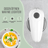 GOURMETmaxx Dosenöffner vollautomatisch weiß/grau zum einfachen, sicheren Öffnen großer und kleiner Dosen mit One-Touch-Bedienung.
