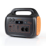 EASYmaxx Powerstation tragbar - 1048Wh schwarz/orange mit flexiblem Laden, Li-Ion-NMC-Akku und LED-Lichtmodi für unterwegs.