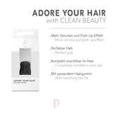 PONY PUFFIN Onyx Schwarzes Styling Tool für voluminösen Pferdeschwanz mit perfektem Halt, unsichtbar und für alle Haarfarben geeignet.