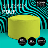 LUMALAND Sitzsack Pouf (50 L) in Apfelgrün, multifunktional als Sitzhocker und Fußschemel für Indoor & Outdoor.