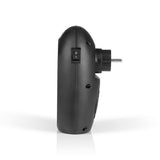 EASYmaxx Mini-Heizung Kamin-Optik - 400W schwarz mit Steckdose und Ein/Aus-Schalter für kompaktes Heizen und LED-Flammeneffekt.