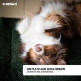 FLUFFINO® Hundedecke/Hundekissen Wildlederimitat Größe S grün mit weicher Oberfläche und rutschfester Unterseite, ideal für kleine Hunde.