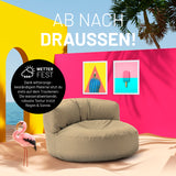 LUMALAND Sitzsack Lounge (320 L) beige, wetterfest, robust, leicht transportierbar, für In- & Outdoor, pflegeleicht mit verdecktem Reißverschluss.