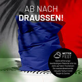 LUMALAND Sitzsack Classic XXL (380 L) in Dunkelblau, wetterfest, für stilvolles Sitzen und Liegen drinnen und draußen.