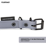 FLUFFINO® BioThane Hundeleine - 3-Fach verstellbar, 220 cm, grau, wasserfest, reißfest, veganer Lederersatz, Made in Germany.