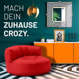 LUMALAND Sitzsack Lounge (320 L) Rot, modern & gemütlich für In- & Outdoor, langlebig, pflegeleicht, mit verdecktem Reißverschluss.