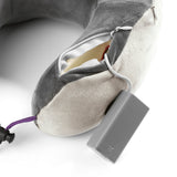 VITALmaxx Massagekissen Nacken 3V anthrazit/grau mit weichem Bezug und abnehmbarem Akku für kabellose Anwendung und individuelle Vibrationsstufen.