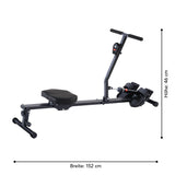 MAXXMEE Klapp-Rudergerät für zu Hause mit 12 Widerstandsstufen, leise, kompakt und LCD-Anzeige für effektives Training.