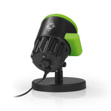 Borussia Mönchengladbach LED-Motivstrahler mit Erdspieß und Indoor-Sockel, projiziert Gladbach-Logo innen und außen, wetterbeständig.