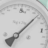 GOURMETmaxx Küchenwaage Retro in Mint, mechanische Waage bis 5 kg mit Zuwiegefunktion und manueller Nullstellung.