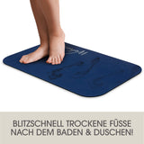 EASYmaxx Badematte Wellness 40x60 cm blau mit extra saugfähigem, weichem Material und rutschfester Unterseite für trockene Füße.