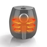 Kochwerk Heißluft-Fritteuse grau mit 4l Fassungsvermögen, fettarmer Heißluftzirkulation für schonendes Garen und 30-Minuten-Timerfunktion.