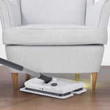 MAXXMEE Akku-Vibrationsmopp mit Sprühfunktion - Kabellos - grau mit LED-Licht für effizientes Reinigen unter Möbeln.