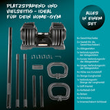 #DoYourFitness verstellbare Multifunktionshantel, Kettlebell, Kurz- & Langhantel mit Zubehör für vielseitiges Home-Workout und einfache Gewichtsverstellung.