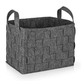 N8WERK Filz-Aufbewahrungstasche L - 40 x 30 x 30 cm in Dunkelgrau, faltbar, mit Tragegriffen, moderner Scandi Style Korb aus robustem Filz.