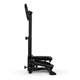 VITALmaxx Fitnesstrainer Swing Stepper mit 2 Expanderbändern, höhenverstellbar, Trainingscomputer, für Beine und Armtraining, schwarz.
