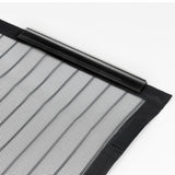 Hoberg Tür-Insektenschutz 90 x 210 cm mit magnetischem Verschluss, selbstklebenden Klettverschlüssen und anthrazitfarbenem Netz.