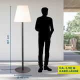 Hoberg LED-Standleuchte dimmbar 187 cm schwarz/weiß, klassische wetterbeständige Stehlampe für Innen und Außen mit 3-Stufen-Dimmung