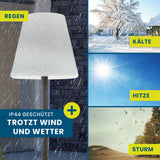 Hoberg LED-Standleuchte dimmbar - 187 cm - schwarz/weiß, wetterbeständig und IP44 geschützt, trotzt Wind, Regen, Kälte, Hitze und Sturm.