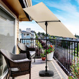 Hoberg flexibler Sonnenschirm - Beige, rechteckiger, höhenverstellbarer Sonnenschutz für Balkon mit stabilem Aluminiumgestell.