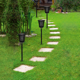 PRIMA GARDEN Solar-Leuchte Fackel - 4er-Set schwarz, stimmungsvolle LED-Fackelbeleuchtung mit Solarpanel für Garten und Balkon.