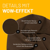 LUMALAND Luxury XL PLUS Sitzsack in Braun mit abnehmbarem Bezug, Microvelours, extra starken Nähten und verdecktem Reißverschluss.