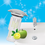 Abfluss-Fee Waschbecken 1x Verschlussstopfen & 5x Duftstein Zitrone/Apfel gegen Verstopfung und schlechte Gerüche im Abfluss.