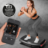 FitEngine 4D Vibrationsplatte mit 3 Vibrationsmodi, 60 Intensitätsstufen und integriertem Lautsprecher für Fitness-Sound.