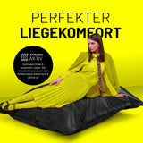 LUMALAND XXL Microvelours Sitzsack - 380L - 140 x 180 cm - bequemer, wasserfester Indoor-Sitzsack in Schwarz für optimalen Liegekomfort.