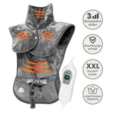 VITALmaxx Heizdecke Nacken & Rücken 100W in Grau mit 3 Heizstufen, Überhitzungsschutz, waschbar, XXL Wärmekissen für Nacken und Rücken.