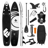 FitEngine Trip SUP-Board Set (Allrounder) - 12', aufblasbares Board mit Paddel, Pumpe, Finnen und Zubehör für stabile Balance und hohe Tragkraft.